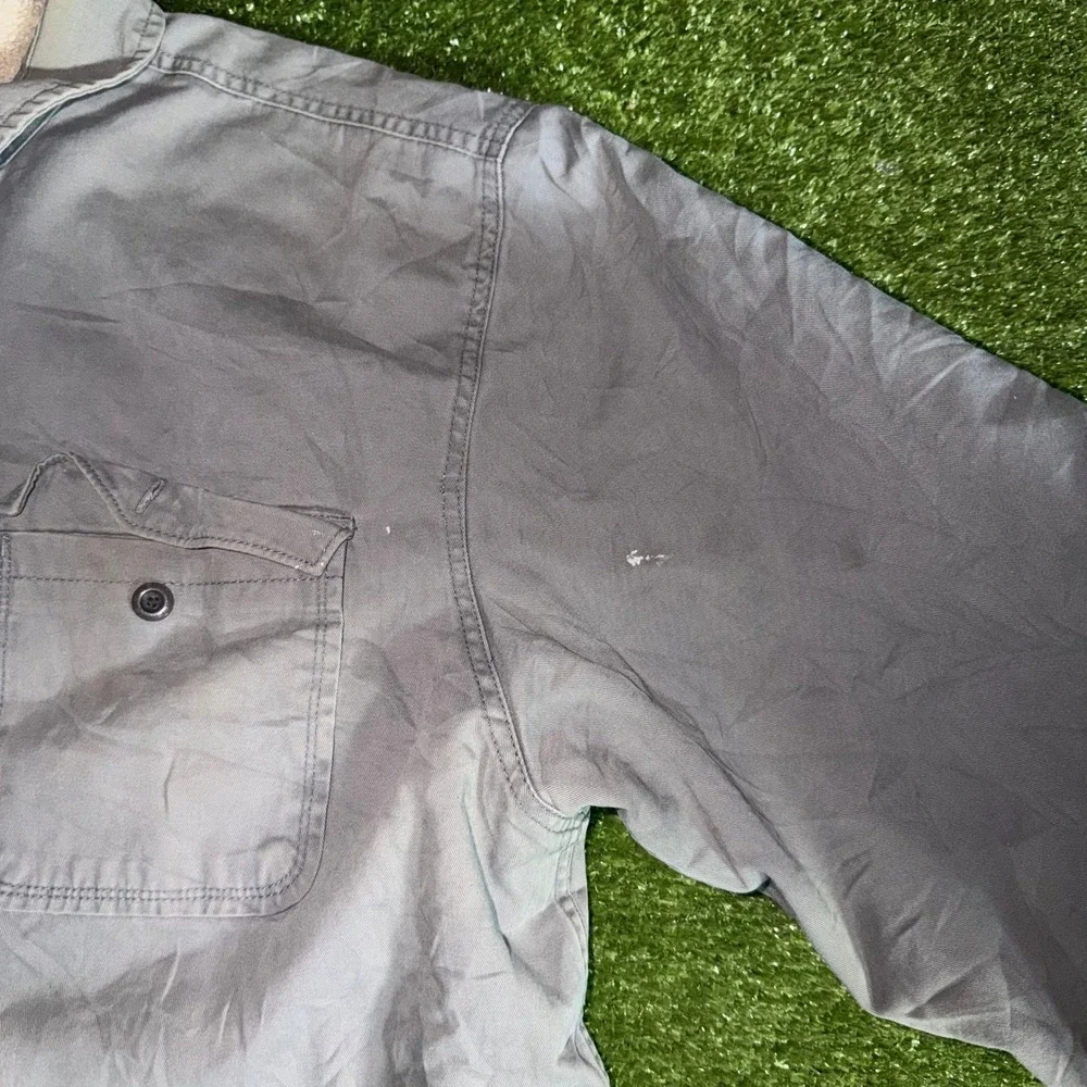 Levi's Mens XXL Sherpa Lined Shirt Jacket Gray Blue Cotton Workwear Shacket - Picture 5 of 8